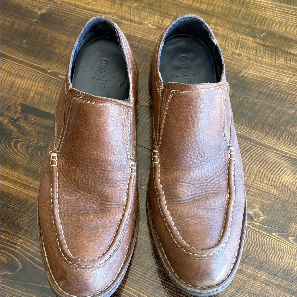 Cole Haan Brown Leather Slip-On Loafers